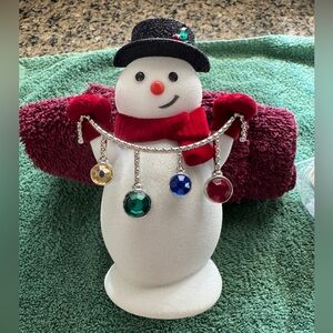 NWT Bath & Body Works Festive Snowman with Jewel Accents